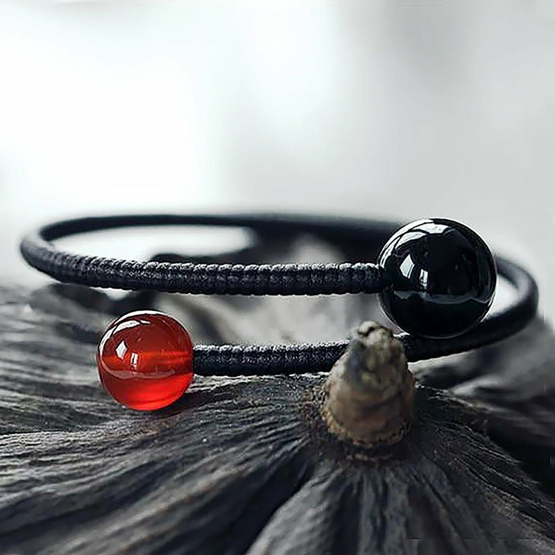Handmade Red Agate & Black Onyx Meditation Bracelet - Ideal Place Market