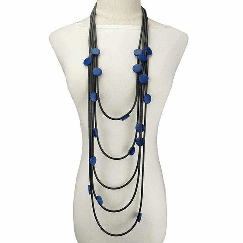 Handmade Stacked Loop Necklace in 12 Outfit Making Colors - Ideal Place Market