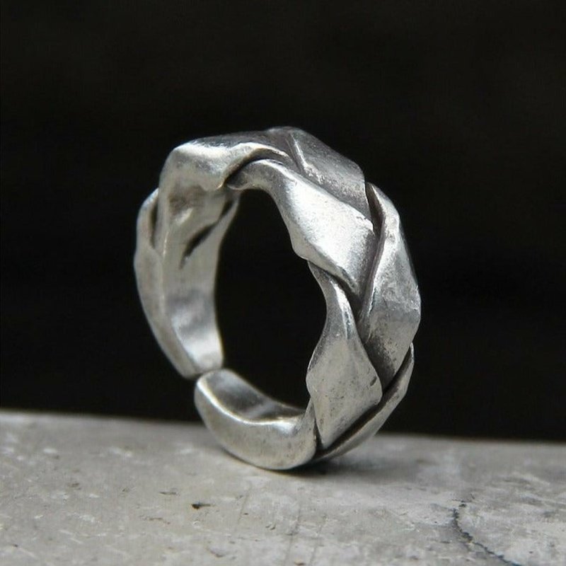 Handmade Thick Sterling Silver Braided Ring - Ideal Place Market