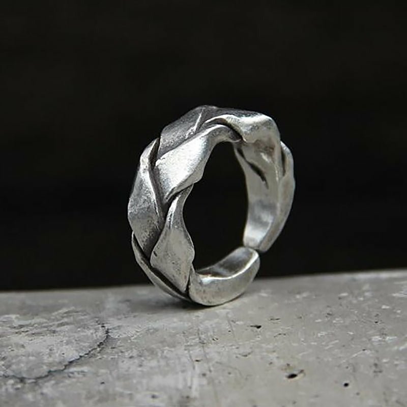 Handmade Thick Sterling Silver Braided Ring - Ideal Place Market
