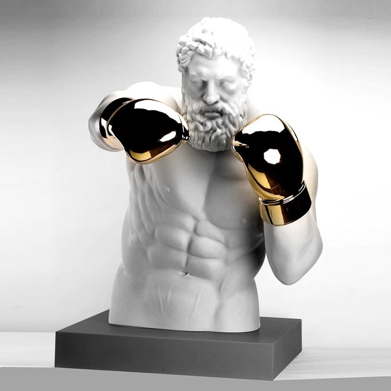 Heavyweight Champion of Mount Olympus Zeus in Golden Gloved Bust - Ideal Place Market