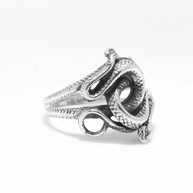 Intertwined Snakes Ring in Thai Silver - Ideal Place Market