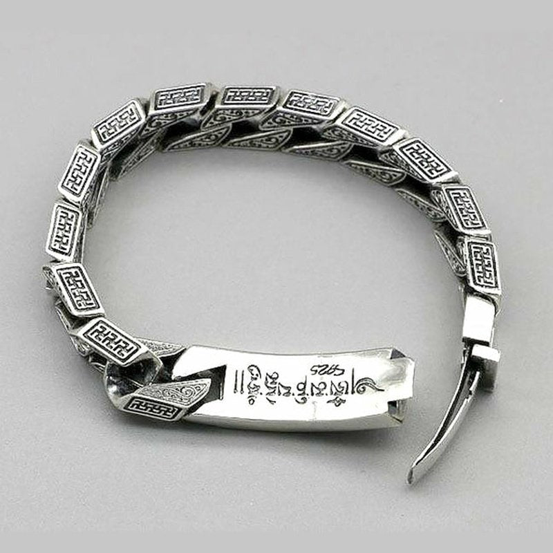 Intricately Detailed Sterling Silver Men's Bracelet - Ideal Place Market