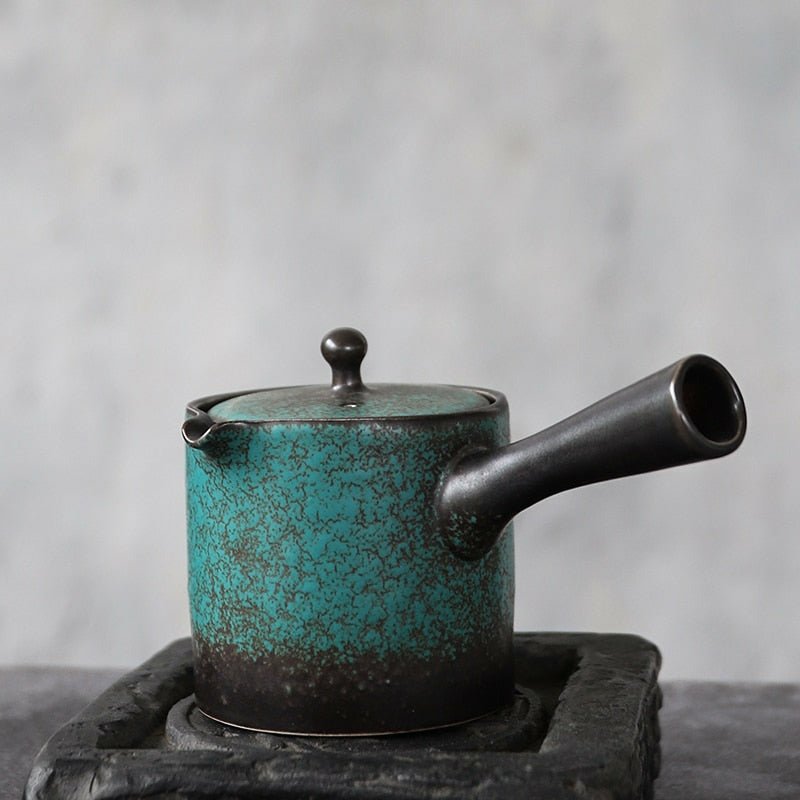 Japanese Black & Blue Organic Glazed Tea Pitcher - 200ml - Ideal Place Market