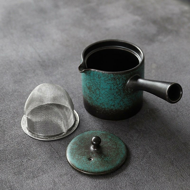 Japanese Black & Blue Organic Glazed Tea Pitcher - 200ml - Ideal Place Market