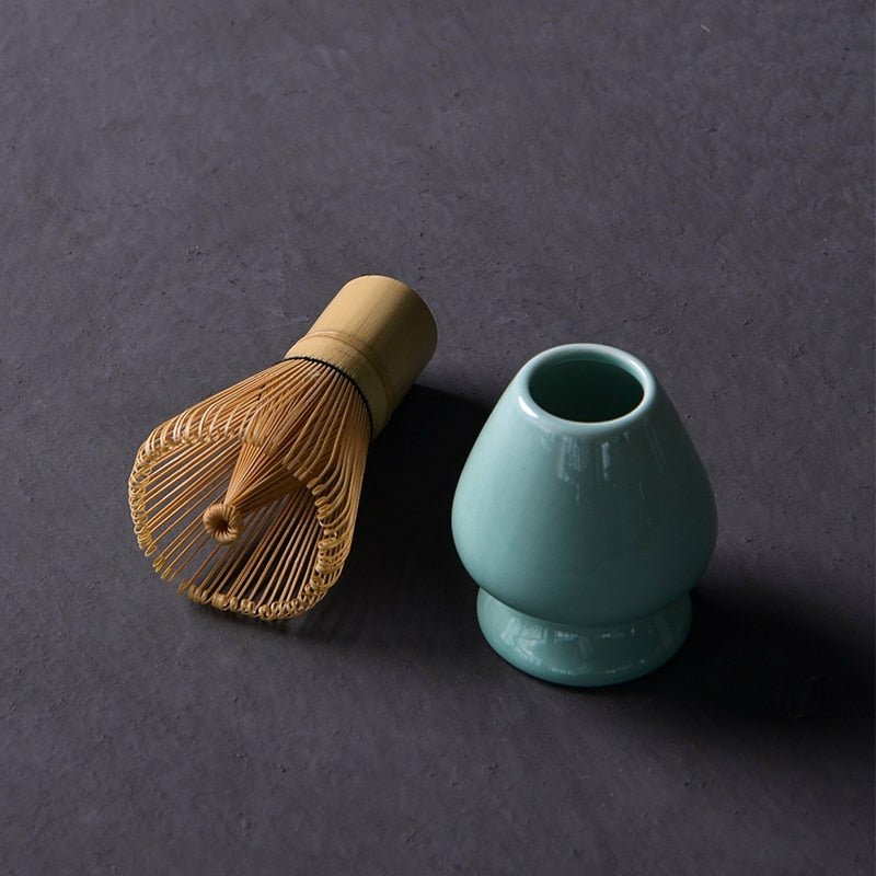 Japanese Ceramic Matcha Set with Bamboo Whisk - Ideal Place Market