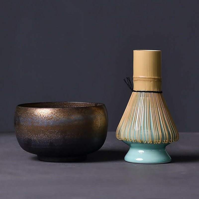 Japanese Ceramic Matcha Set with Bamboo Whisk - Ideal Place Market