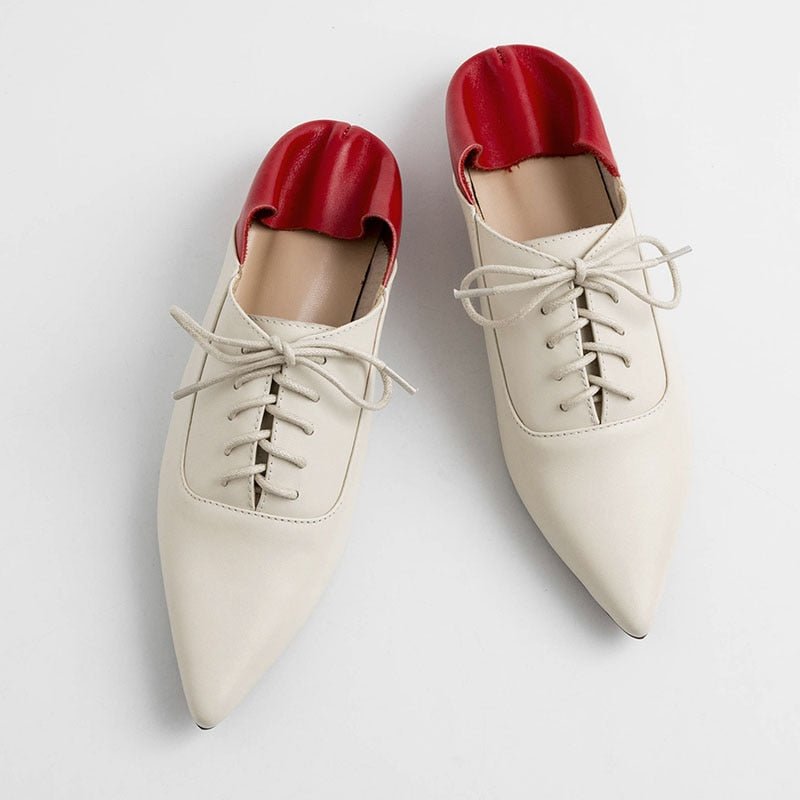 Jazz Inspired Soft Tanned Leather Lace-Up Pointed Toe Shoes - Ideal Place Market