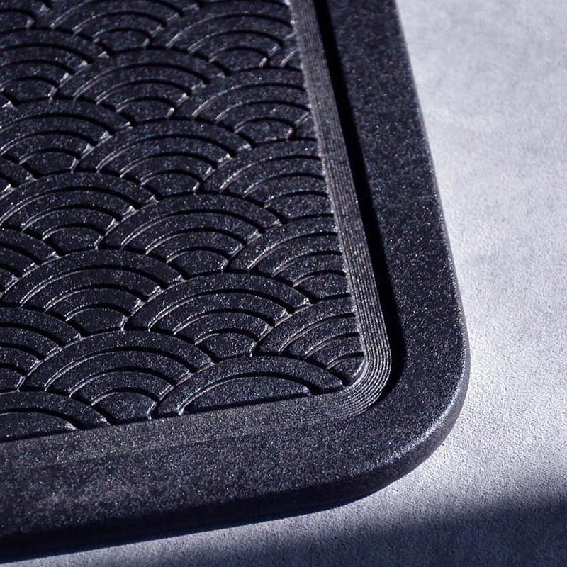 Jet Black Ceramic Japanese Tea Tray - 2 Patterns - Ideal Place Market