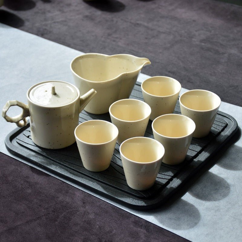 Jet Black Ceramic Japanese Tea Tray - 2 Patterns - Ideal Place Market