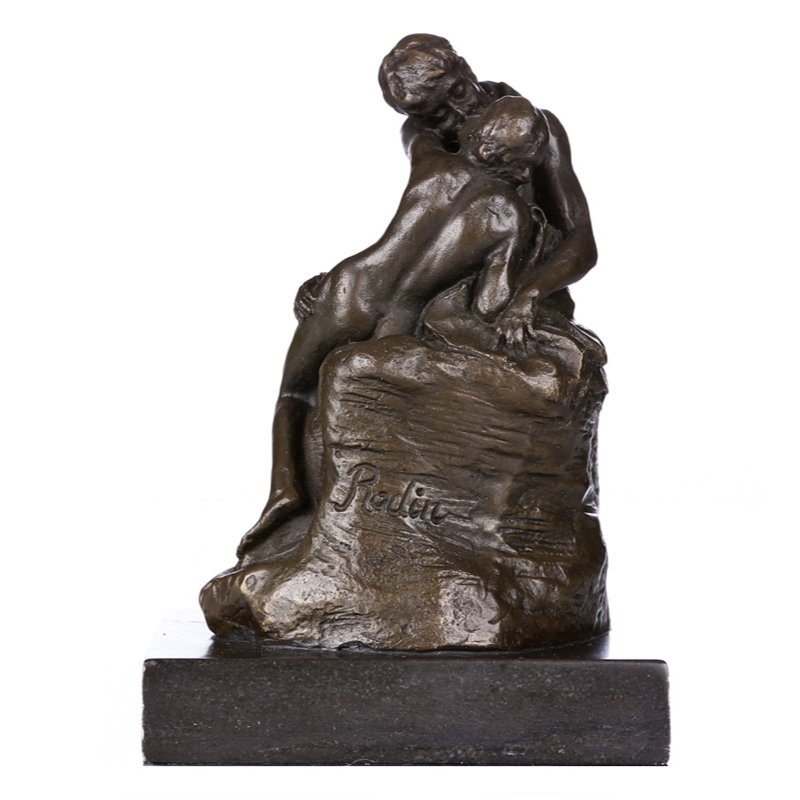Kissing Couple Bronze Sculpture with Marble Base - Ideal Place Market