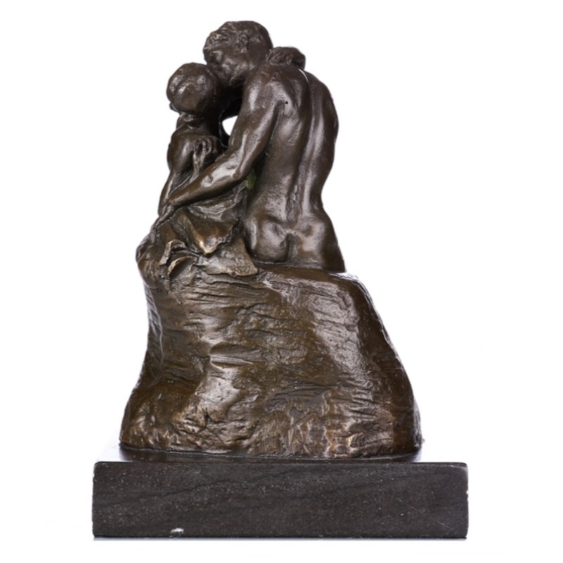 Kissing Couple Bronze Sculpture with Marble Base - Ideal Place Market