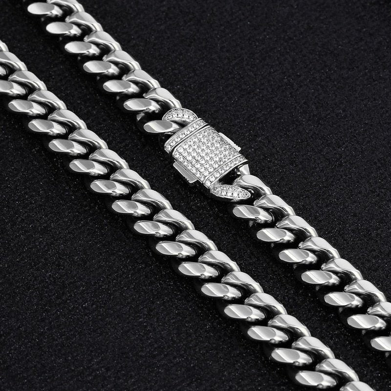 Large Linked CZ Buckled Stainless Steel Bracelet - Ideal Place Market