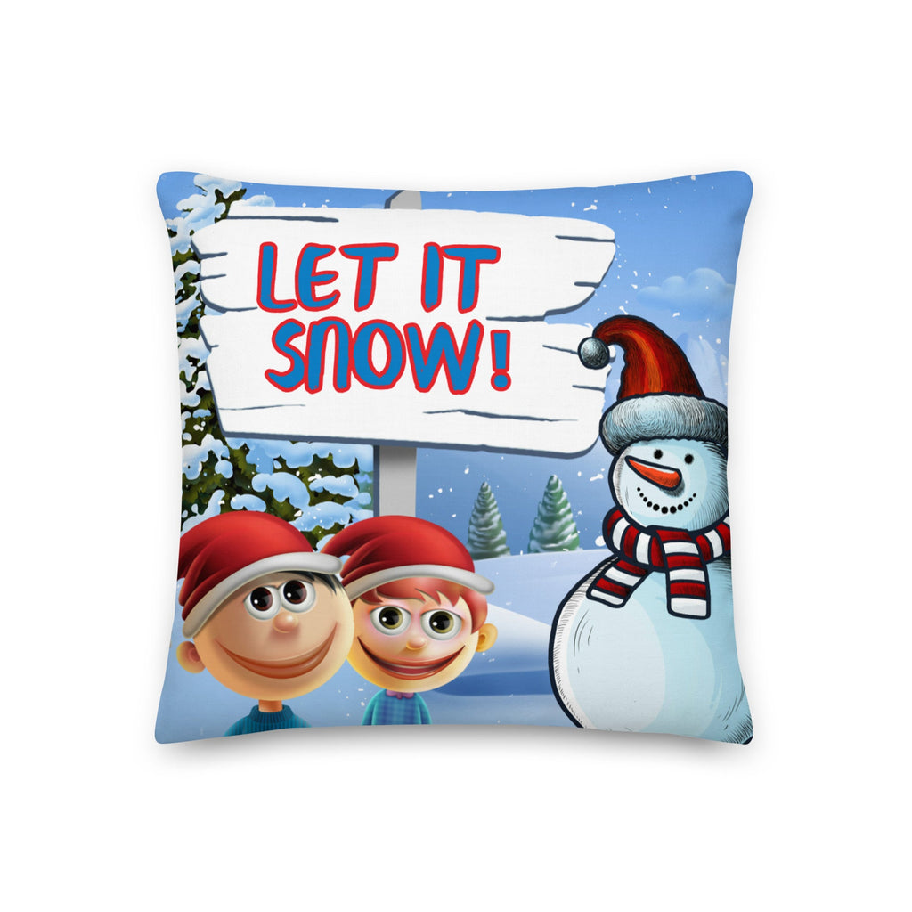 Let it Snow! Premium Stuffed 2 Sided-Printed Throw Pillows -