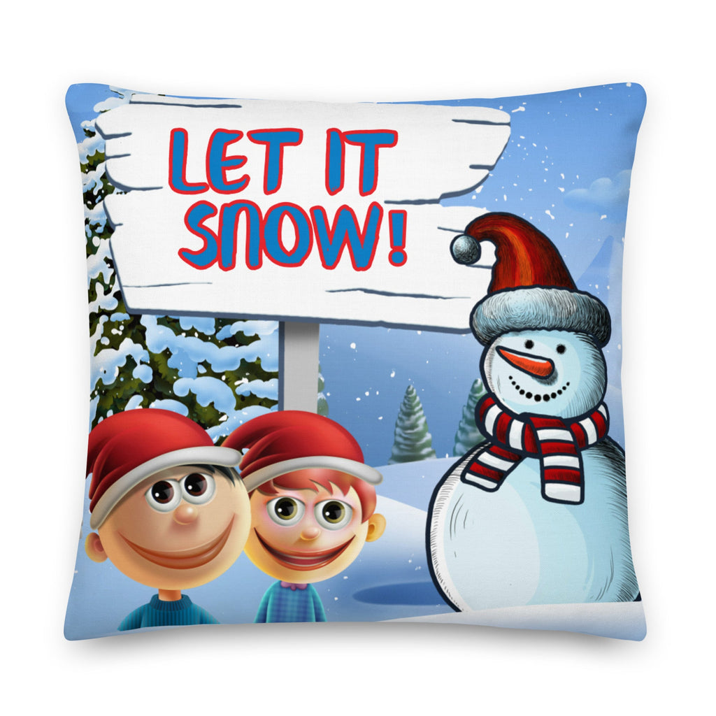 Let it Snow! Premium Stuffed 2 Sided-Printed Throw Pillows -