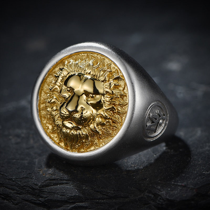 Lion Medallion S925 Silver Ring - 6 - Rings