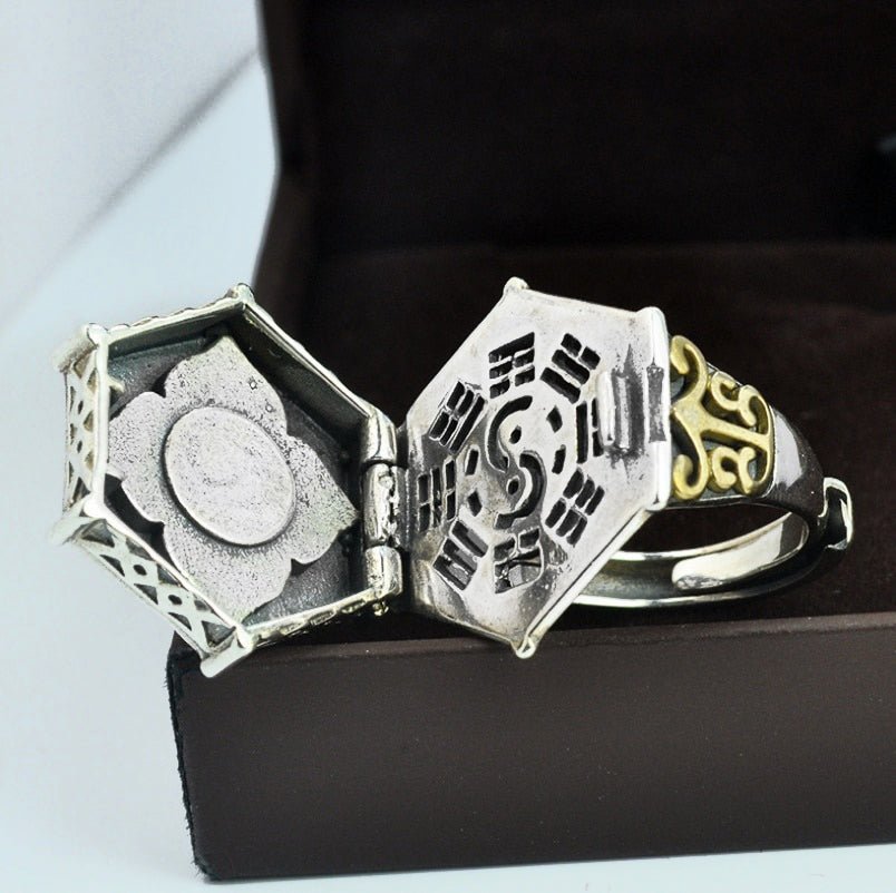 Men's Ancient Arts Locket Ring in S925 Silver - Ideal Place Market