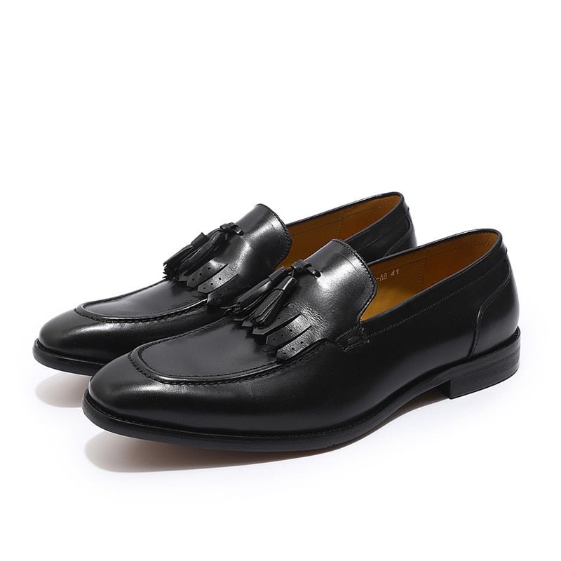 Men's Genuine Cowhide Leather Tassel Loafers - Ideal Place Market