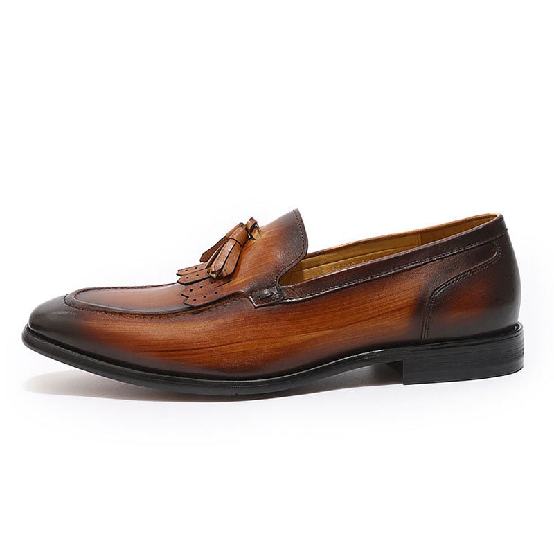 Men's Genuine Cowhide Leather Tassel Loafers - Ideal Place Market