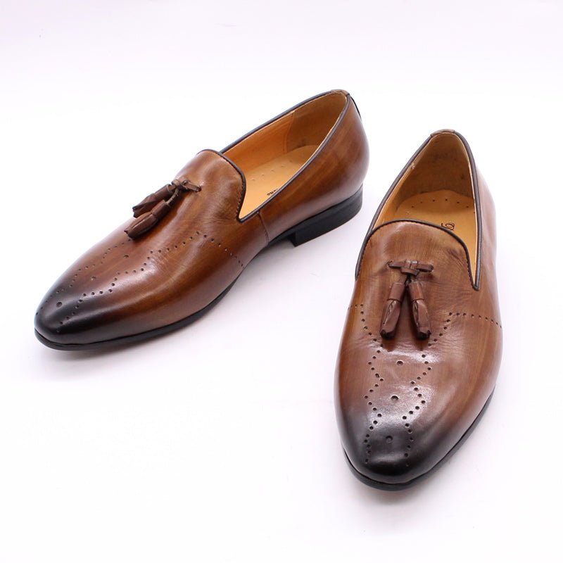 Men's Hand Painted Cowhide Tassel Loafers - Ideal Place Market