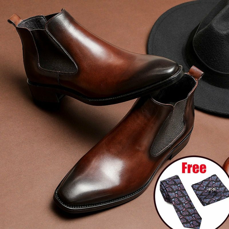 Men's Wing Tipped or Smooth Tanned Full Grain Leather Boots - Ideal Place Market
