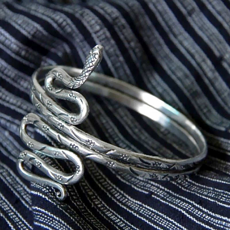 Miao Silver Coiling Snake Bracelet for Women - Ideal Place Market