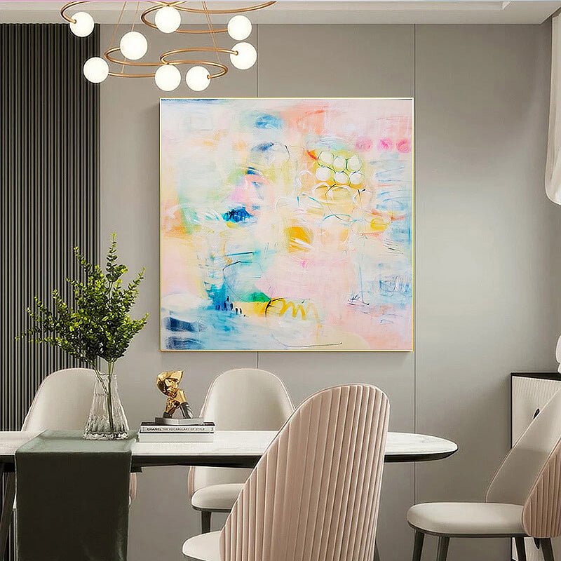 Modern Hand-Painted Abstract Painting on Canvas - Ideal Place Market