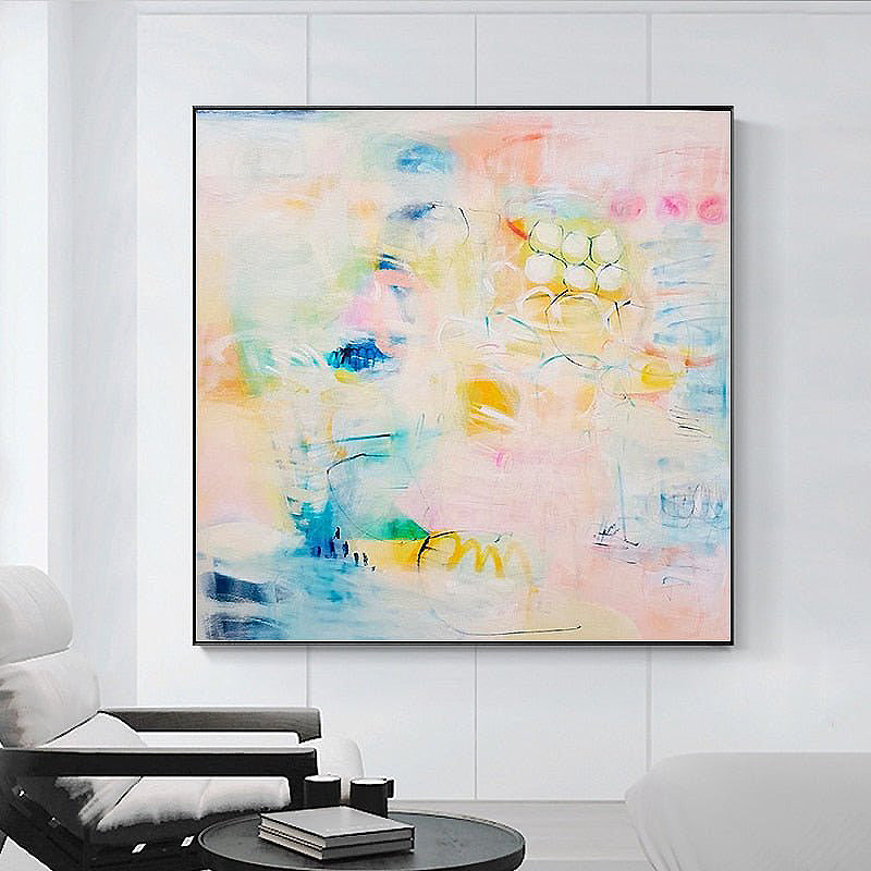 Modern Hand-Painted Abstract Painting on Canvas - Painting 