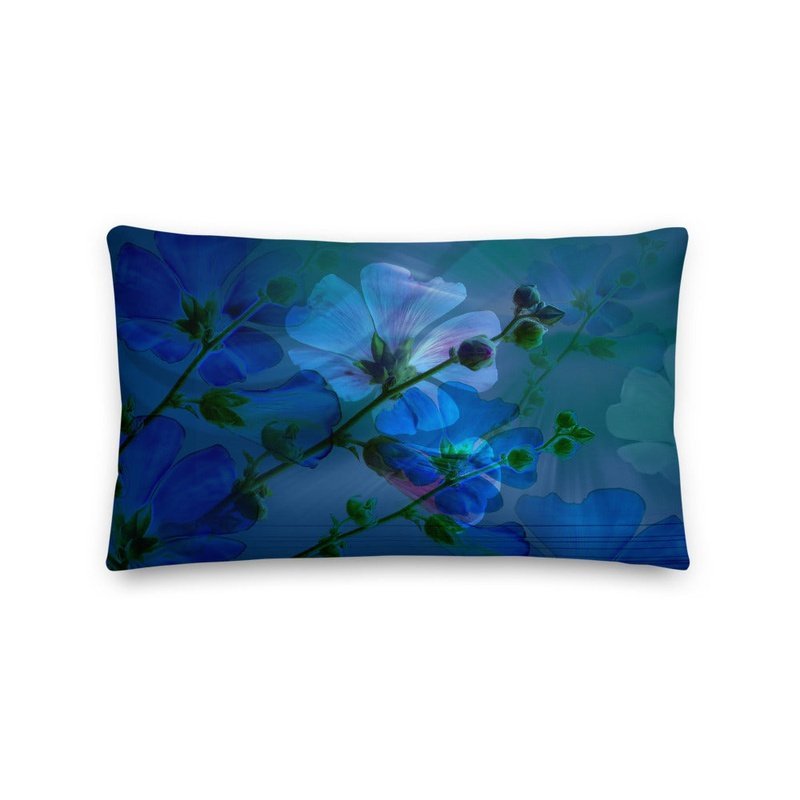 Moonlit Floral Premium Stuffed Reversible Throw Pillows - Ideal Place Market