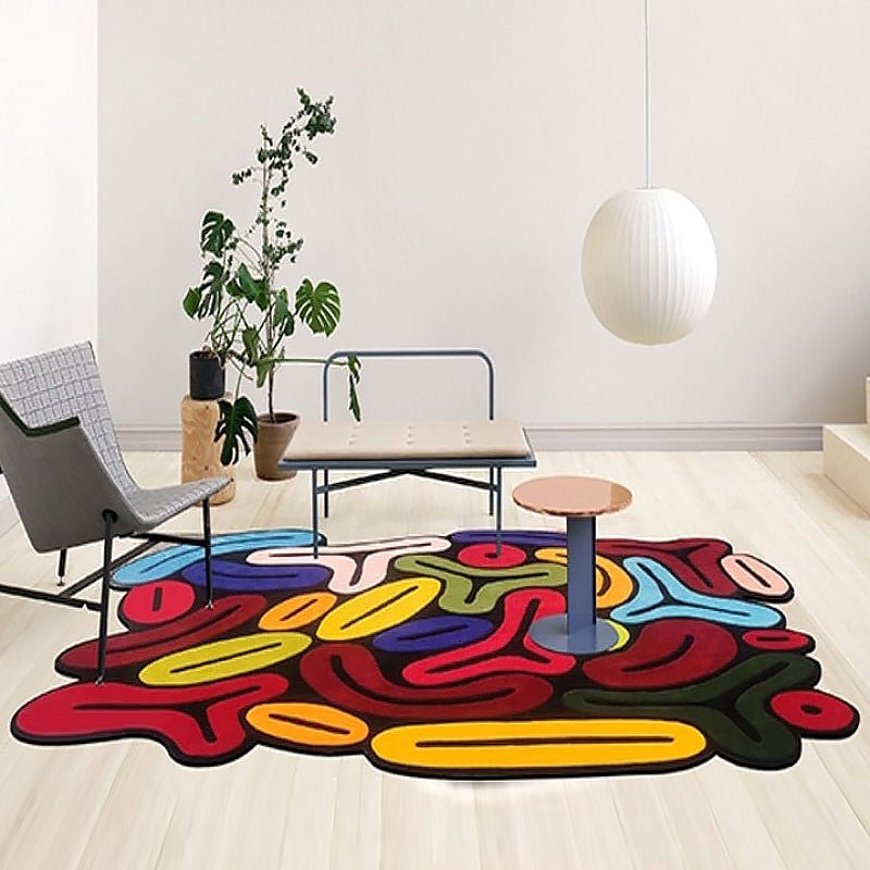 Multi-Colored Modern Handcrafted Relief Rugs - Ideal Place Market