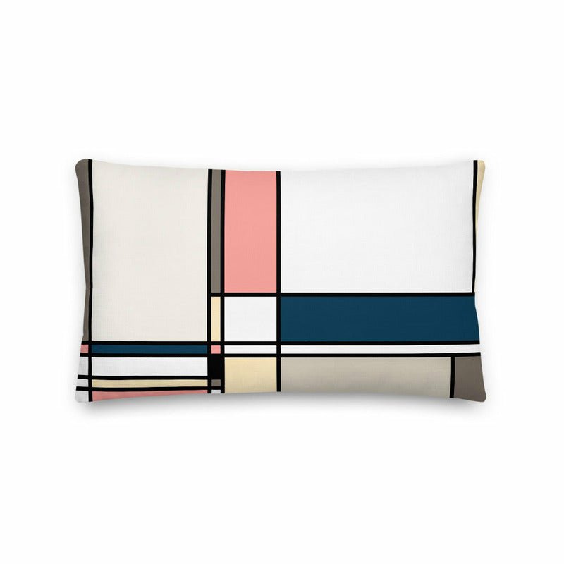 Muted Mondrian Premium Stuffed 2 Sided-Printed Throw Pillows - Ideal Place Market