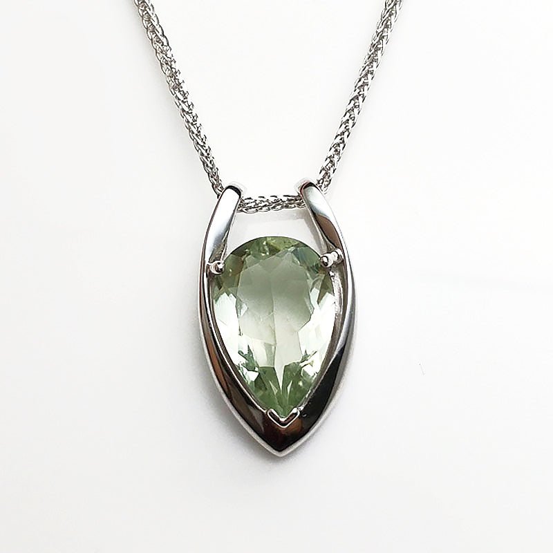 Natural Green Amethyst S925 Silver Necklace & Pendant - Ideal Place Market