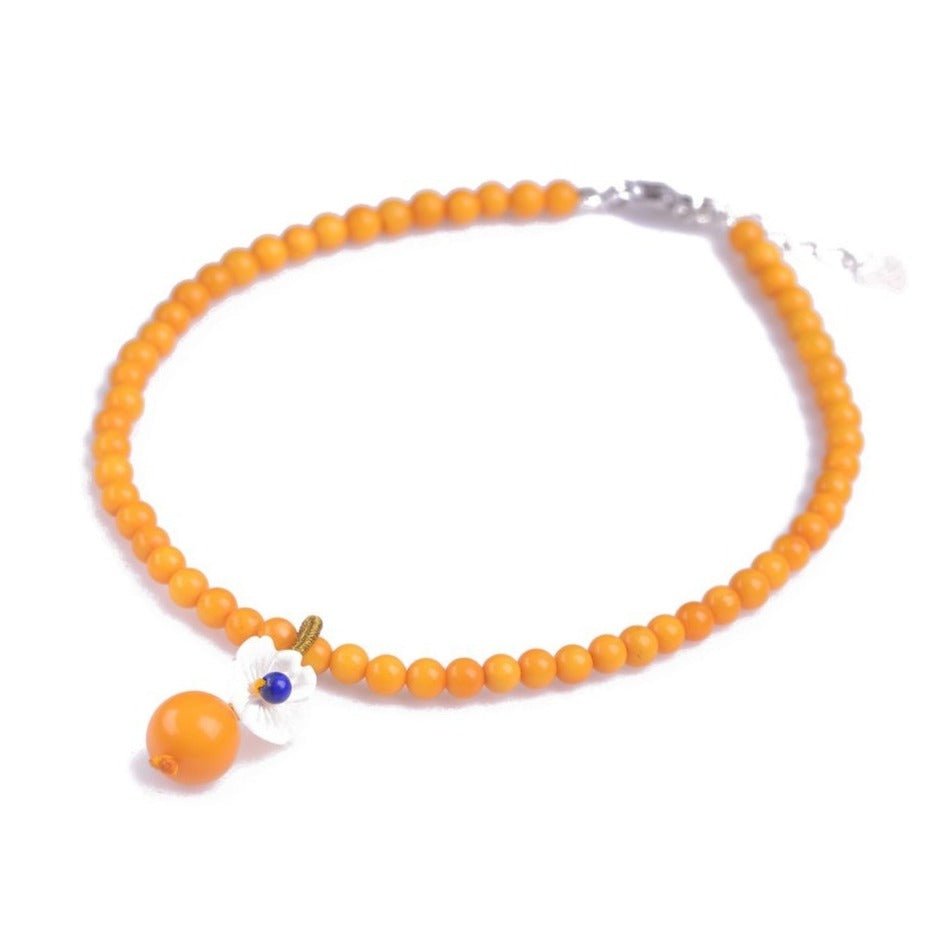 Natural Jade & Crystal Beaded S925 Silver Anklet - Ideal Place Market