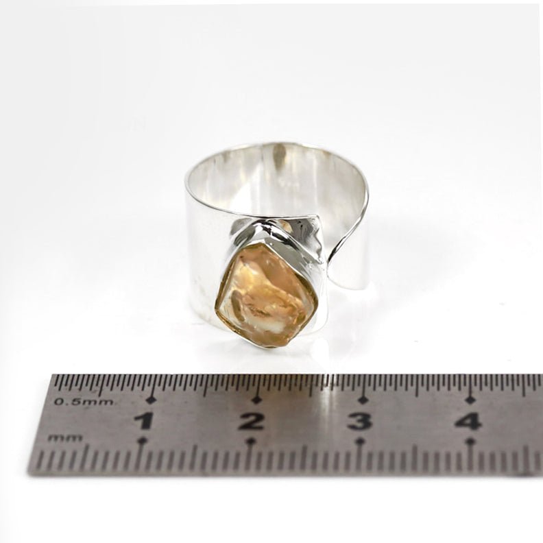 Natural Rough Citrine in Handcrafted 925 Silver Ring - Ideal Place Market