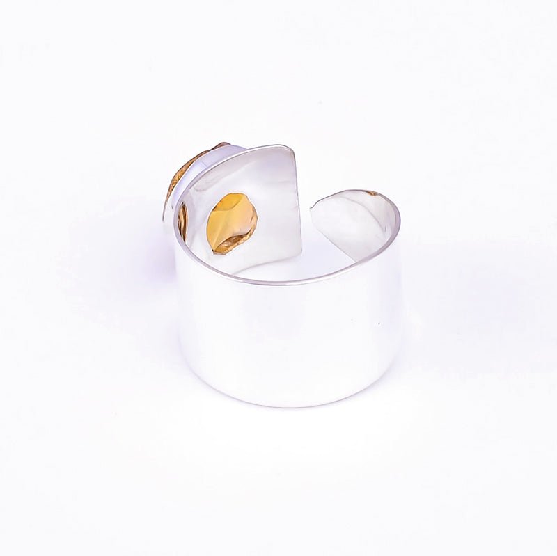 Natural Rough Citrine in Handcrafted 925 Silver Ring - Ideal Place Market