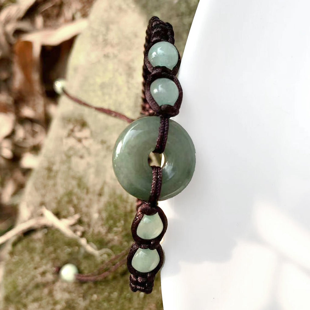 Naturally Calming Myanmar Jade Braided Bracelet - Ideal Place Market