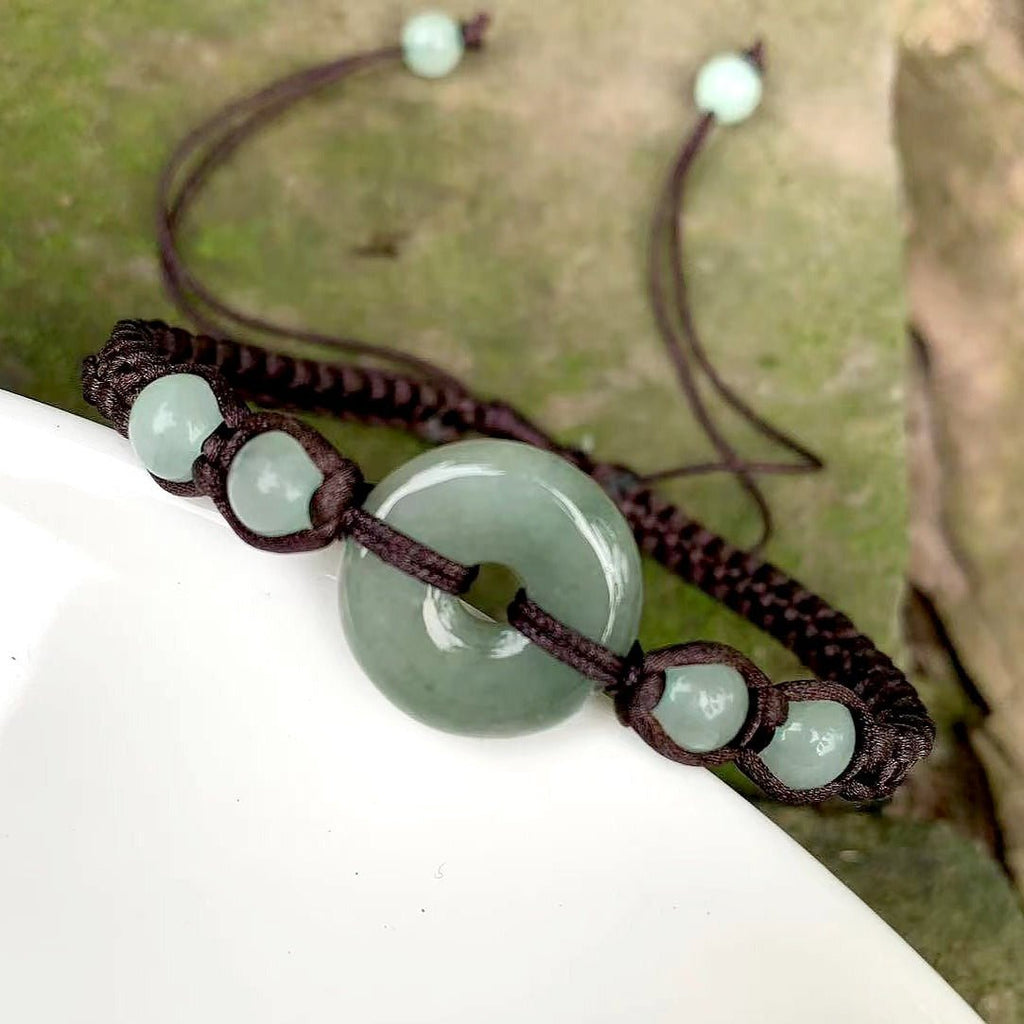 Naturally Calming Myanmar Jade Braided Bracelet - Ideal Place Market