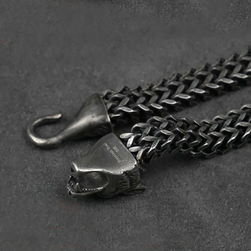 Nordic Wolf Bracelet in Rustic Stainless Steel - Ideal Place Market