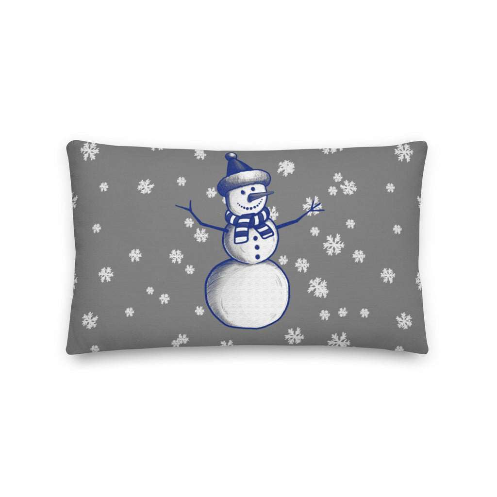 Old Time Snowman Premium Stuffed 2 Sided-Printed Throw 