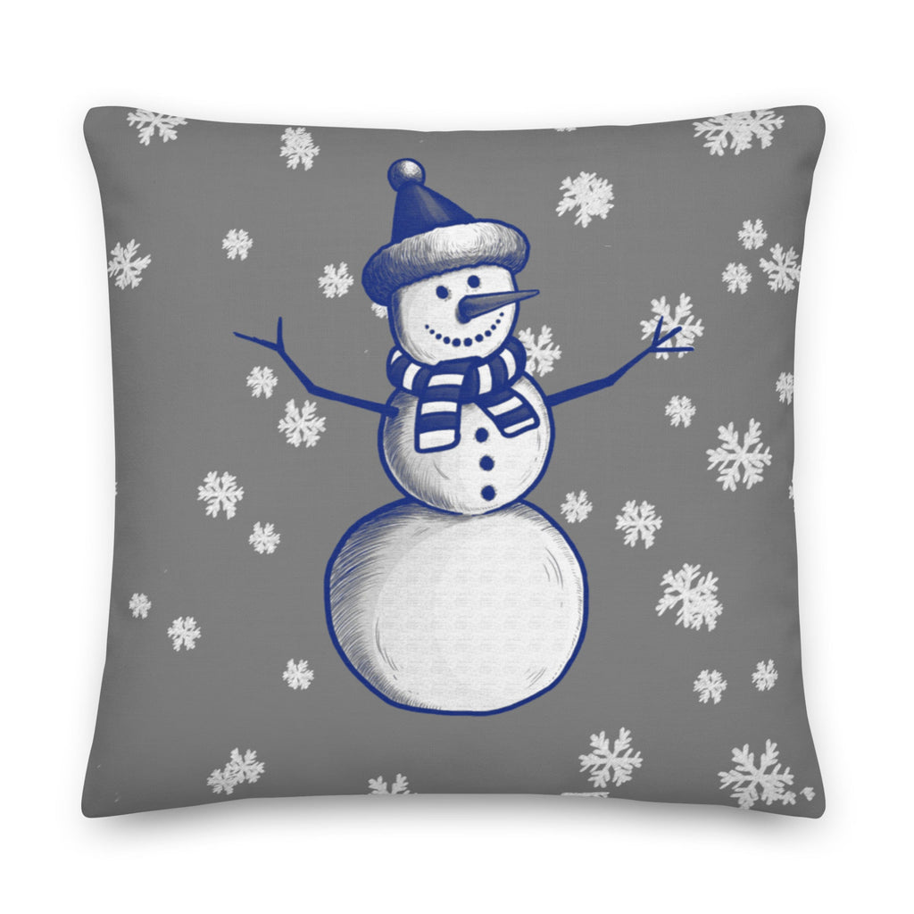 Old Time Snowman Premium Stuffed 2 Sided-Printed Throw 