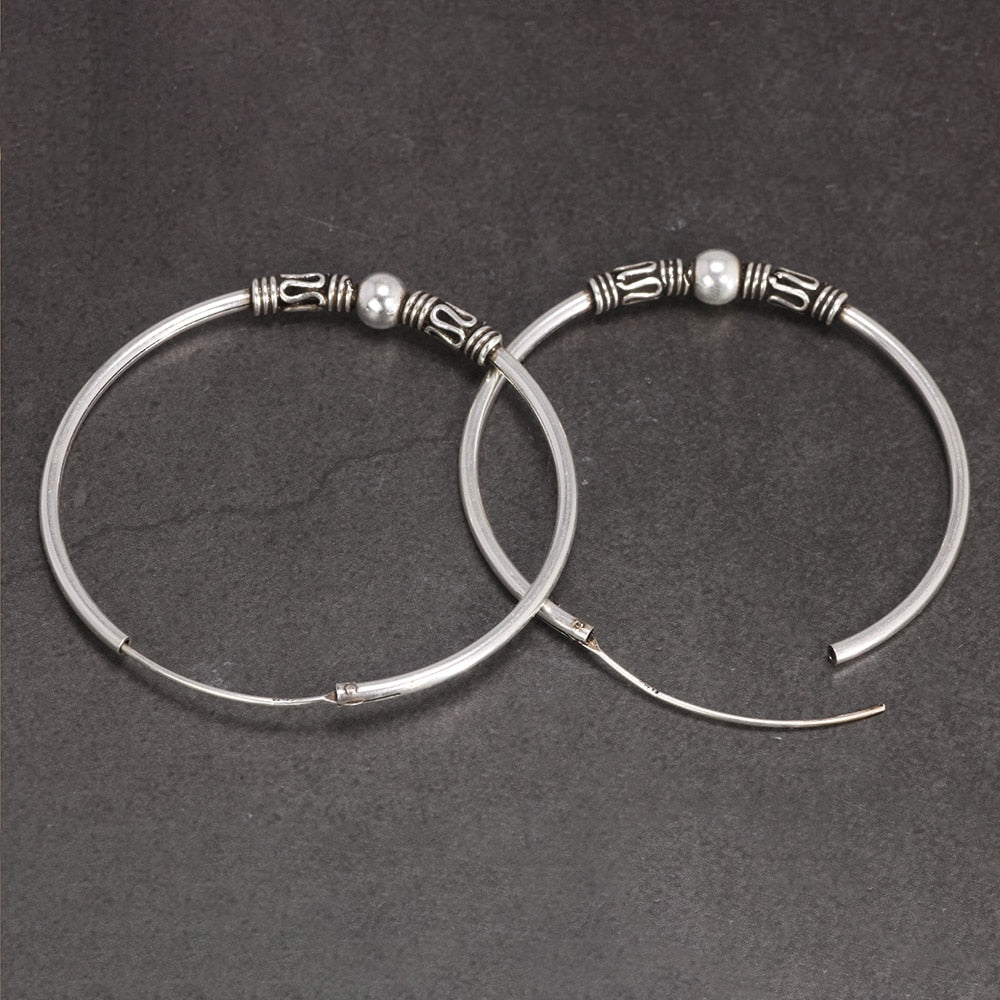Old World Hoop Earrings in S925 Silver - Ideal Place Market