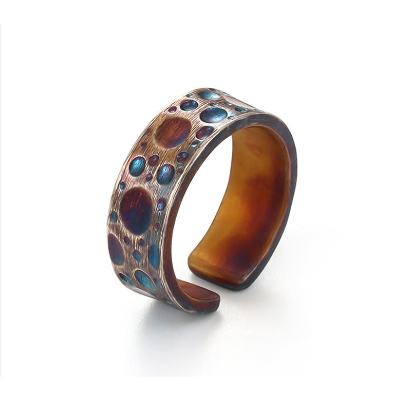 Patina Oxidized S999 Silver Adjustable Ring - Ideal Place Market