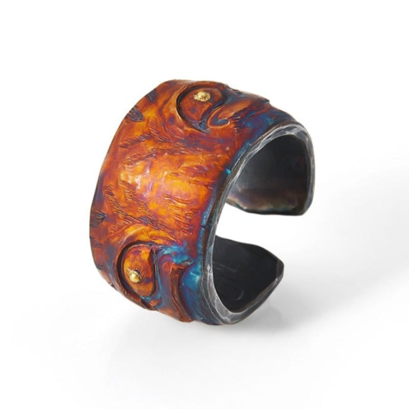 Patina ’Tiger’ Oxidized S999 Silver Adjustable Ring