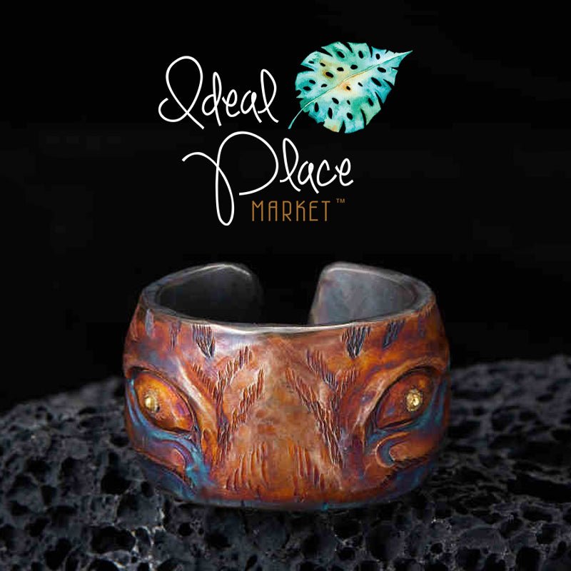 Patina 'Tiger' Oxidized S999 Silver Adjustable Ring - Ideal Place Market