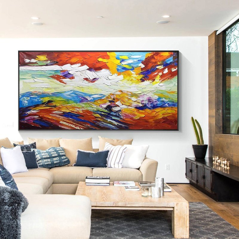Positive Energy Abstract Knife Painting on Canvas - Ideal Place Market