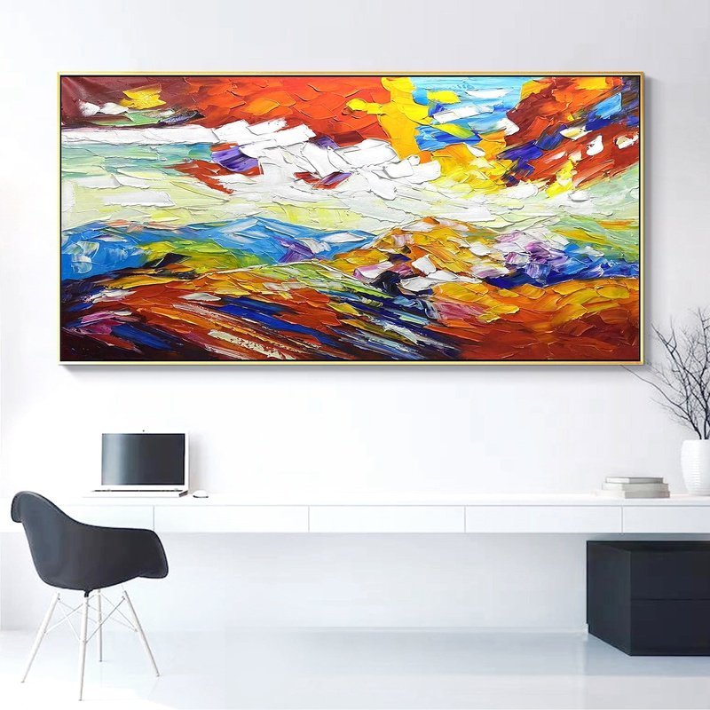 Positive Energy Abstract Knife Painting on Canvas - Ideal Place Market
