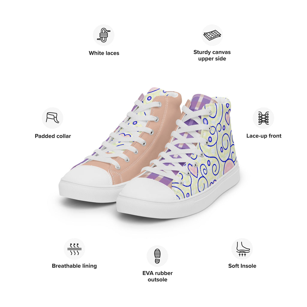Printemps Women’s Lace-Up Canvas High-Top Sneakers - Ideal Place Market