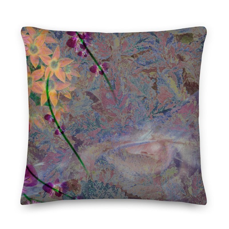 Purple Floret Garden Premium Stuffed 2 Sided-Printed Throw Pillows - Ideal Place Market
