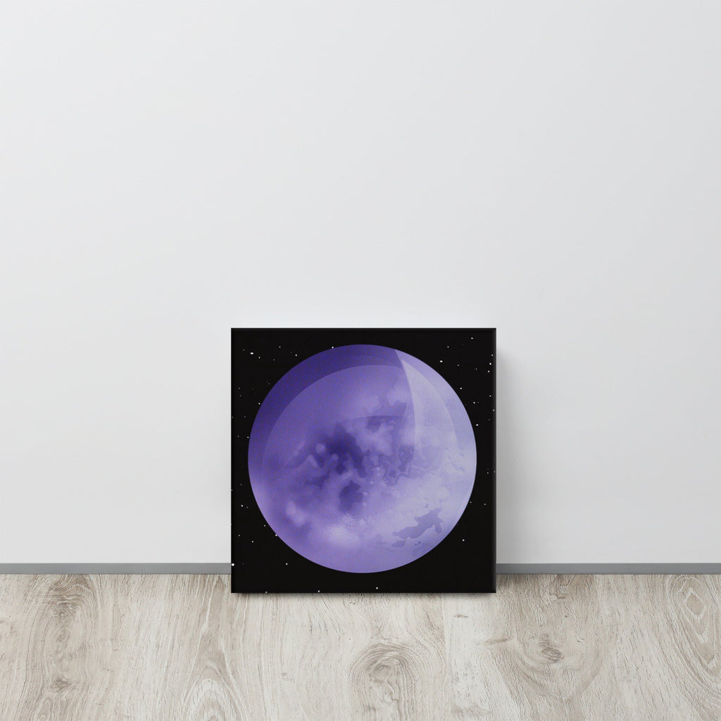 Purple Moon Stretched & Ready-to-Hang Canvas Print - 12″×12″
