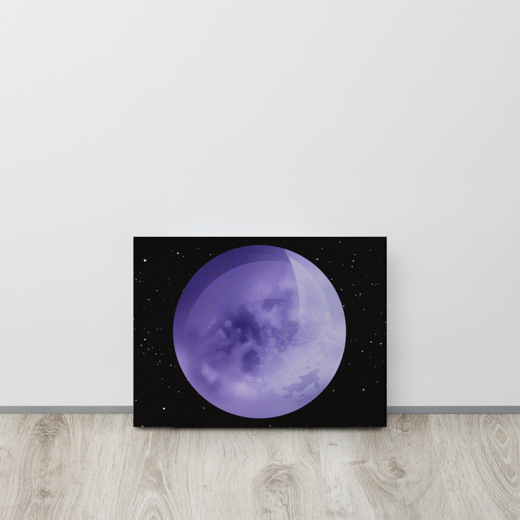Purple Moon Stretched & Ready-to-Hang Canvas Print - 12″×16″